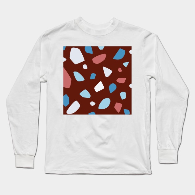 Terrazzo Pattern Design #2 Long Sleeve T-Shirt by DankFutura